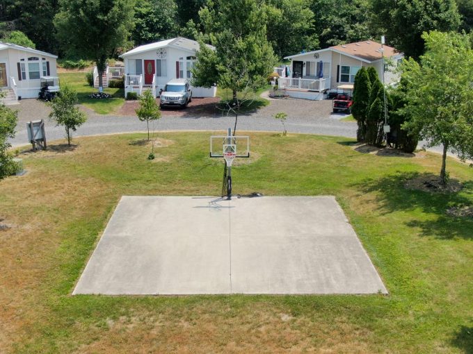 aerial view of homes and bascketball court at Carol Lynn Resorts East